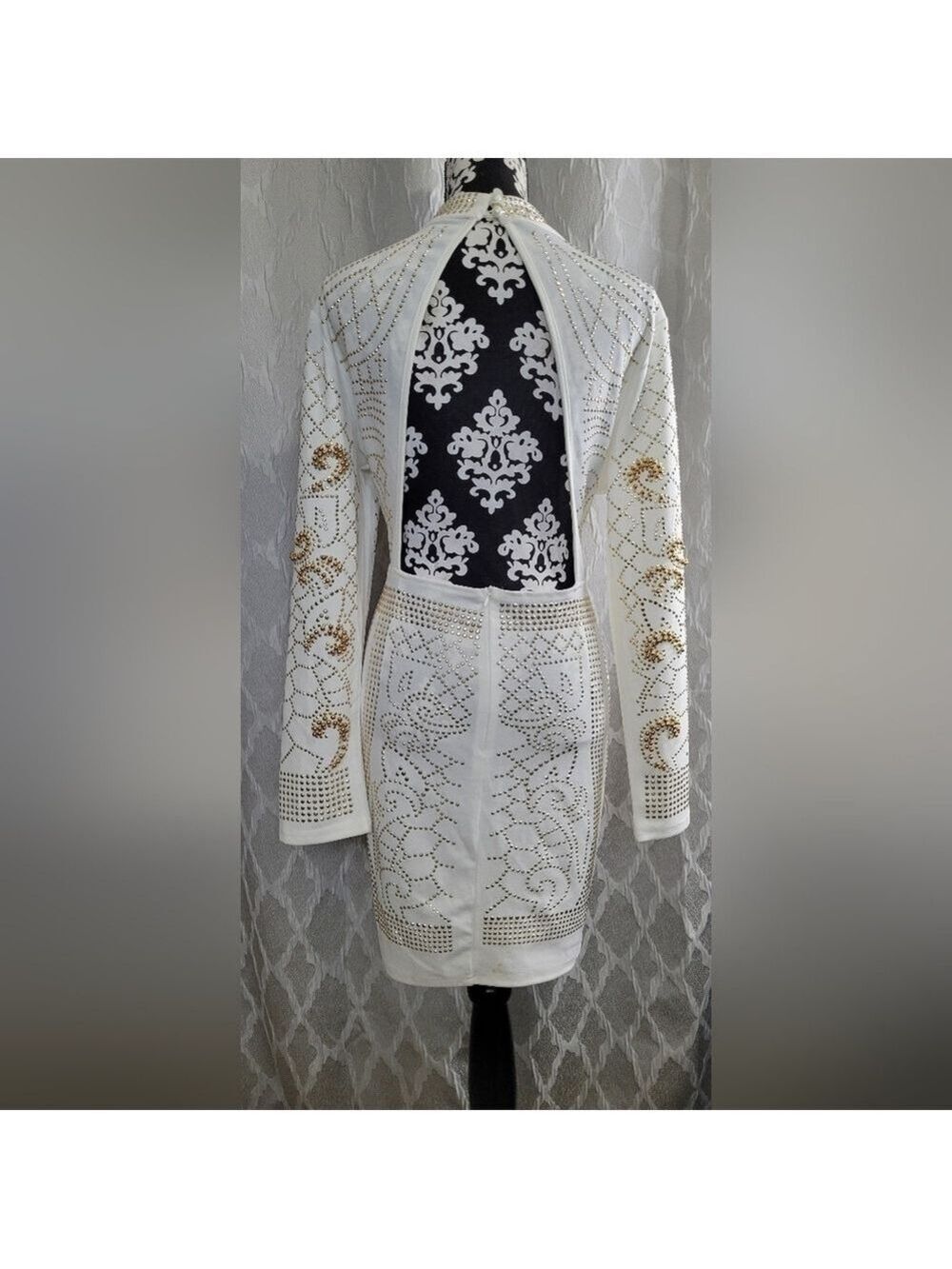 ✨ Ft Inc | Off-White Embellished Bodycon Backless Dress | Size 1X ✨ - Picture 7 of 10